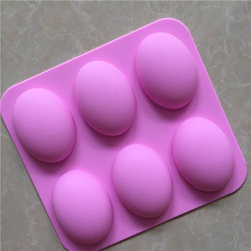 Freshyware 6 Cavity Special Oval Shaped Silicone Mold for Soap Making Mini Bath Bomb Crafts Candy Chocolate bar Assort Color 25233.2cm single hole: 863cm Design 36