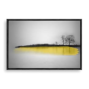 Framed Canvas Wall Art Black and White Scenery Canvas Prints Home Artwork Decoration for Living Room,Bedroom - 16x24 inches