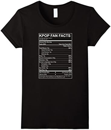 Womens Kpop Fan Facts T-Shirt Medium Black