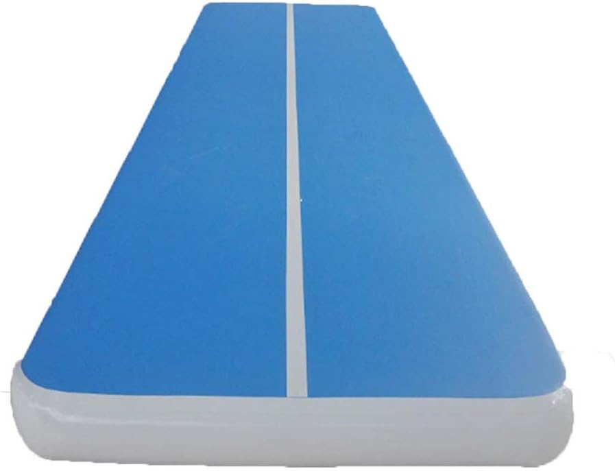 KMCMYBANG Tumbling Mats Airtrack Gymnastics Mat Inflatable Gym Air Track Mat Gym Mat Tumbling Cheerleading Pad with Pump Blue Gymnastics Mats (Color : Blue, Size : One Size)