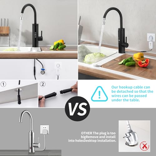 Homelody Electric Tap with Instantaneous Water Heater 230 V, 3400 W Kitchen Tap
