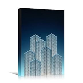signwin Canvas Wall Art White Building Pattern Abstract...