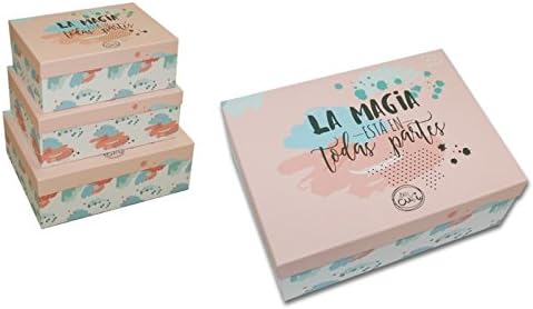 D,casa - Juego 3 cajas regalo con frase La magia: Amazon.es: Hogar