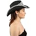 Ladies Bling Studs Tiara Crown Straw Structured Western Cowboy Hat 56cm SM Black
