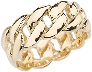 10k Yellow Gold Cuban Link 8 mm Engagement Band