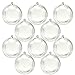KEIVA Transparent Clear Plastic Acrylic Fill-Able Snap-On Ball Holiday Style Ornament for Event Decorations, Hanging Arts & Crafts Accessories, Party Favor Holders,Set of 10 (Ball Shape 40mm)
