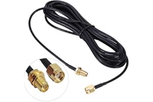 SUNTRADE 3/5/10M Black RP-SMA Coaxial Extension Cable for WiFi LAN WAN Router Antenna (3M(10ft))