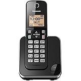 Panasonic KX-TGC350B Expandable Cordless Phone with Amber Backlit Display - 1 Handset, Black