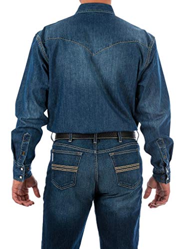 Cinch Men's Classic Fit Long Sleeve Snap Two Sawtooth Flap Pocket Shirt - Image 3