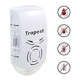 Trapest 3-in-1 Electromagnetic and Ultrasonic Pest Control Pest Repeller Pest Repellent with Night Light Plug-in Mosquito Repellent - Indoor for Insects, Moth Guard, Cockroach, Mouse, Rodent, Fleas