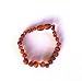 Amber Teething Bracelet for Baby Cognac Color. 100% Natural Baltic Amber, Baroque Style Round Raw Beads 5.5 in Long.