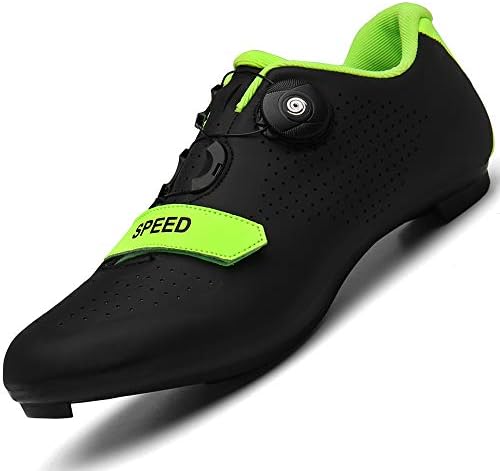Men Road Bike Cycling Shoes Premium Microtex Shoes with Cleat Men SPD Shoes Black White Men Cycling Spinning Shoes