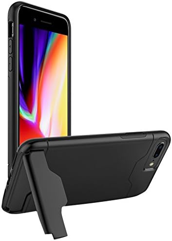 Zimoch KKA110904 Heavy Duty and Anti-Scratch Full Protective Cover with Kickstand Dual Layer Wallet Design with Card Slots for Apple iPhone 8/iPhone 7 - Black