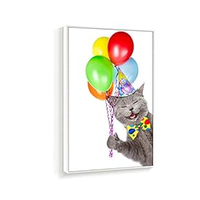 Framed Canvas Wall Art for Living Room, Bedroom Humorous Cat Canvas Prints for Home Decoration Ready to Hanging - 16x24 inches