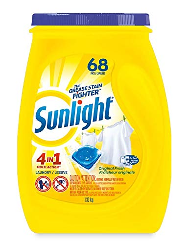 Sunlight 4-in-1 Multi-Action Single Dose Laundry Detergent, Original Fresh, 68 Count