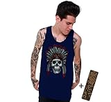 Awkwardstyles Men's Indian Day Of The Dead Skull Tank Top Sugar Skull Tank