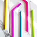 Reusable Silicone Straws & Cleaning Brush: BPA Free/Dishwasher Safe Drinking Straw - Long 10