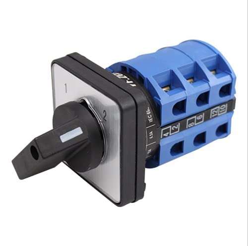 TOP-VIGOR Changeover Switch,Changeover Selector Switch,Universal Rotary Cam Selector LW26-25 N/3 380V 25A 2 Positions 12 Terminals