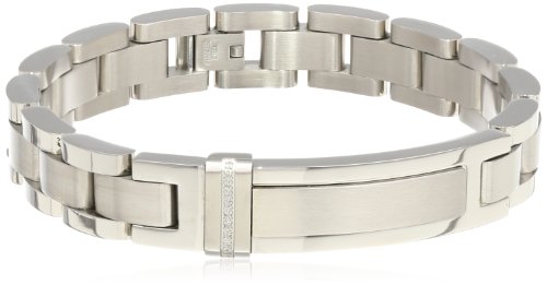 Men S 0 05 Ctw Stainless Steel Diamond Id Bracelet 8 06 Buy Online In Andorra At Andorra Desertcart Com Productid