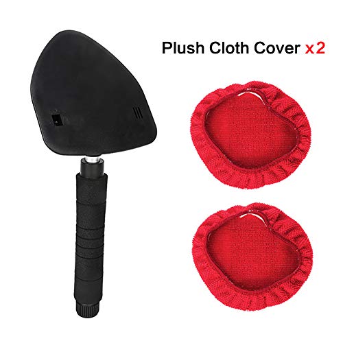 URlighting Windshield Cleaner Brush Tool - Extendable Handle Auto Car Window Glass Cleaning Wash Kit - 2 Packs Washable and Reusable Pads