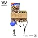 Bamboo Pet Supply Organizer All-in-One Wall Mounted Dog Leash Holder/Rack Extra Space Compartment for Storage of pet Essentials Treats/Keys/Toys