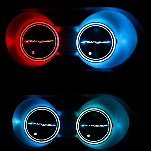 Yuanxing LED Cup Holder Lights For Kia Stinger,Car Logo Coaster With 7