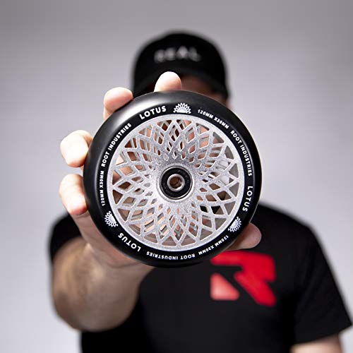Root Industries 110mm Lotus Stunt Trick Scooter Wheels (Pair) - Wide Fast Hollowcore - Kick Push Scooter Tires - Pro 110mm Freestyle Urethane - Fit Most Setups - 30mm x 110mm - Bearings (Raw)