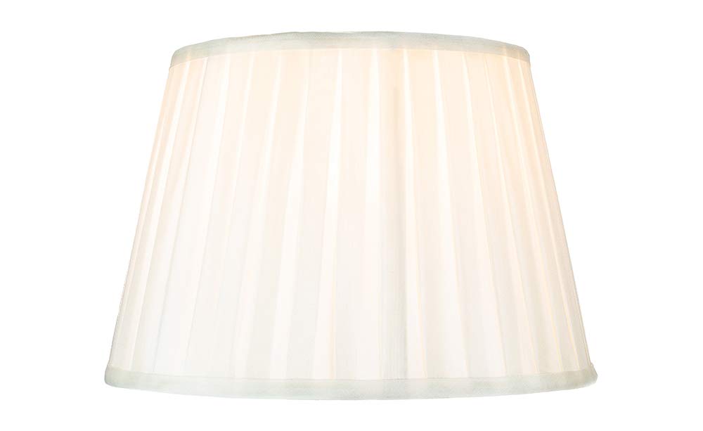 Traditional Classic Cream Faux Silk Pleated Inner Lined Lamp Shade - 10" Diameter and 60w Maximum by Happy Homewares