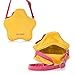 Ava & Kings Girls PU Faux Leather Purse Crossbody Handbag for Kids - Yellow Star