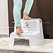 LemonMelon Two Step Stool for Kids (Grey) Small Kitchen & Bathroom Potty Training Ladder w/Slip-Resistant Stairs | Compact, Portable Built-in Carry Handles | Girls, Boys