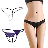 Vivly Bodas 3 Pack Womens Sexy Pearl Thongs Panties Lingerie Sexy G-string Underwear