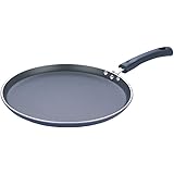 Vinod Zest Non-Stick Flat Omni Dosa Tawa/Griddle, 12", Black