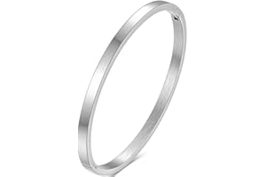 Jude Jewelers 4mm Width Stainless Steel Classic Simple Plain Open Clasp Bangle Bracelet