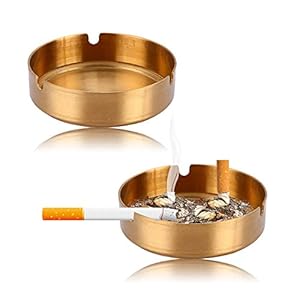 Roestvrij stalen asbak, 2 STKS asbak roestvrij, luxe asbakken, ronde roestvrijstalen sigarettenhouder sigaar asbak, voor…