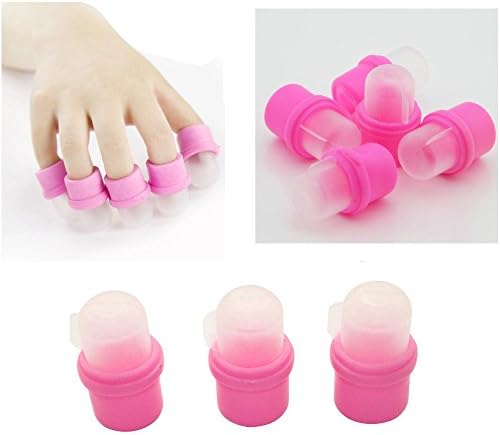 10 Pcs Wearable naiil Acrrylic Soaker Kits Poliish Remover geel Removal Cap Tiips