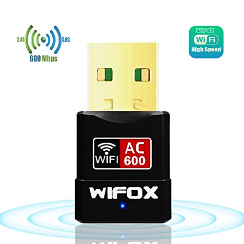 WIFOX USB Wifi Adapter - Dual Band 2.4G/5G USB Wireless Network Adapter with High Speed Mini Wi-Fi Dongle Adapter Compatible with Desktop/Laptop/PC Support Windows XP/7/8/8.1/10 Mac OS X 10.4-10.12