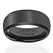 Tungsten Rings for Men Black Wedding Band 8mm Matte Brushed Center Comfort Fit