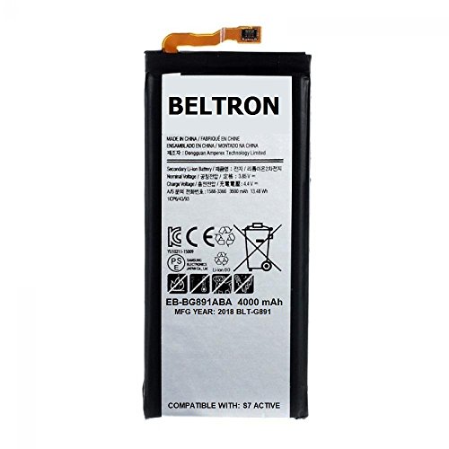 New 4000 mAh BELTRON Replacement Battery for Samsung Galaxy S7 Active G891 - EB-BG891ABA