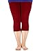 Premium Soft Light Comfy Fit Bamboo Capri Pants Cropped Under Dress Leggings for Women Regular and Plus Size Wine Red 6XL (US 3XL Plus)