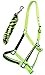 Pro Rider Nylon Horse Halter Nickel Hardware Padded Lead Rope Tack Lime Green 606162LG