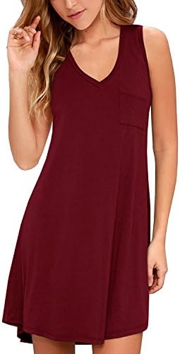KEEDONE Women's Long Sleeve Pockets Casual Swing T-Shirt Dresses