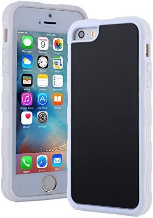 Anti-gravity Selfie Magical Nano Sticky Suction Silicone Cover Case for iphone 5/5s/5c/SE (white)