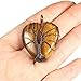Top Plaza Natural Tiger Eye Healing Crystals Necklace Bronze Tree Of Life Wire Wrapped Stone Heart Pendant Necklaces Reiki Quartz Jewelry for Womens Ladies