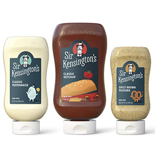 Sir Kensington's Classic Ketchup, Classic Mayonnaise, Spicy Brown Mustard Trio Sampler Picnic