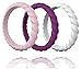 Made for Her Silicone Wedding Ring for Women, Stackable & Thin Rubber Band in Fine Color Combination for Pregnant, Sports & Active Women's - Life Time Warranty Set of 1-3-7-10