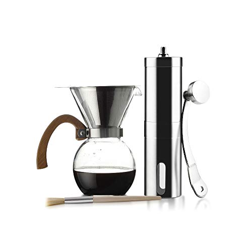 Click Here to See More Images Stainless Steel Mesh Drip Coffee Pot With Filter Coffee Filter Glass Pot Hand (Size : 400ml)