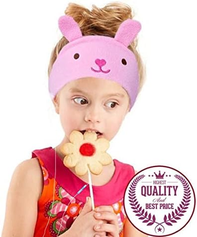 Charlxee Kids Headphones Children Girls Boys Teens Volume Limiting Foldable and Durable Headphone Headband for School, Home and Travel-Pink Bunny