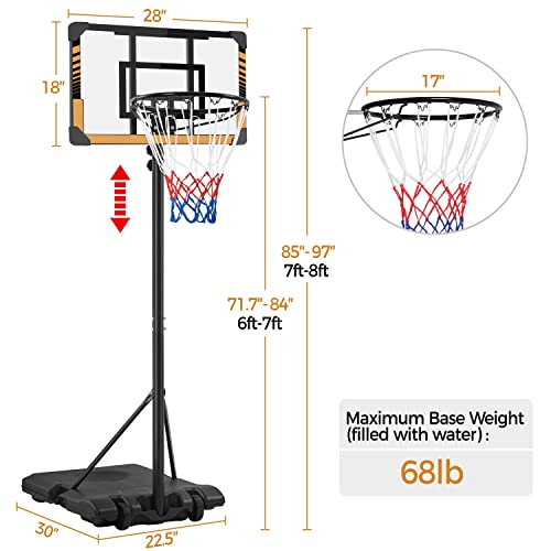 Yaheetech Portable Basketball Hoop System Basketball Goals Set