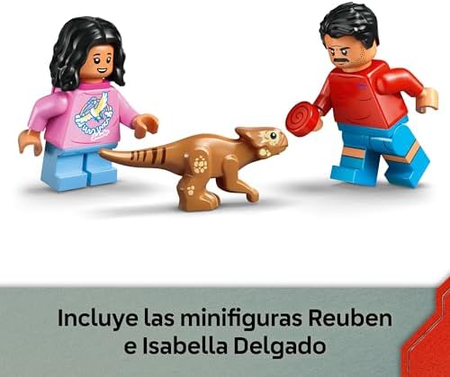 Jurassic World Huida en Todoterreno y Raptor al Acecho - 2 Figuras de Dinosaurios, Coche de Juguete y 2 Minifiguras - Regalo para Niños de 6+ Años y Fans de la Película 76972