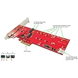 Ableconn PEXM2-122 Dual M.2 SATA SSD Controller PCI Express Card Adapter - Support 2x M.2 NGFF SSDs